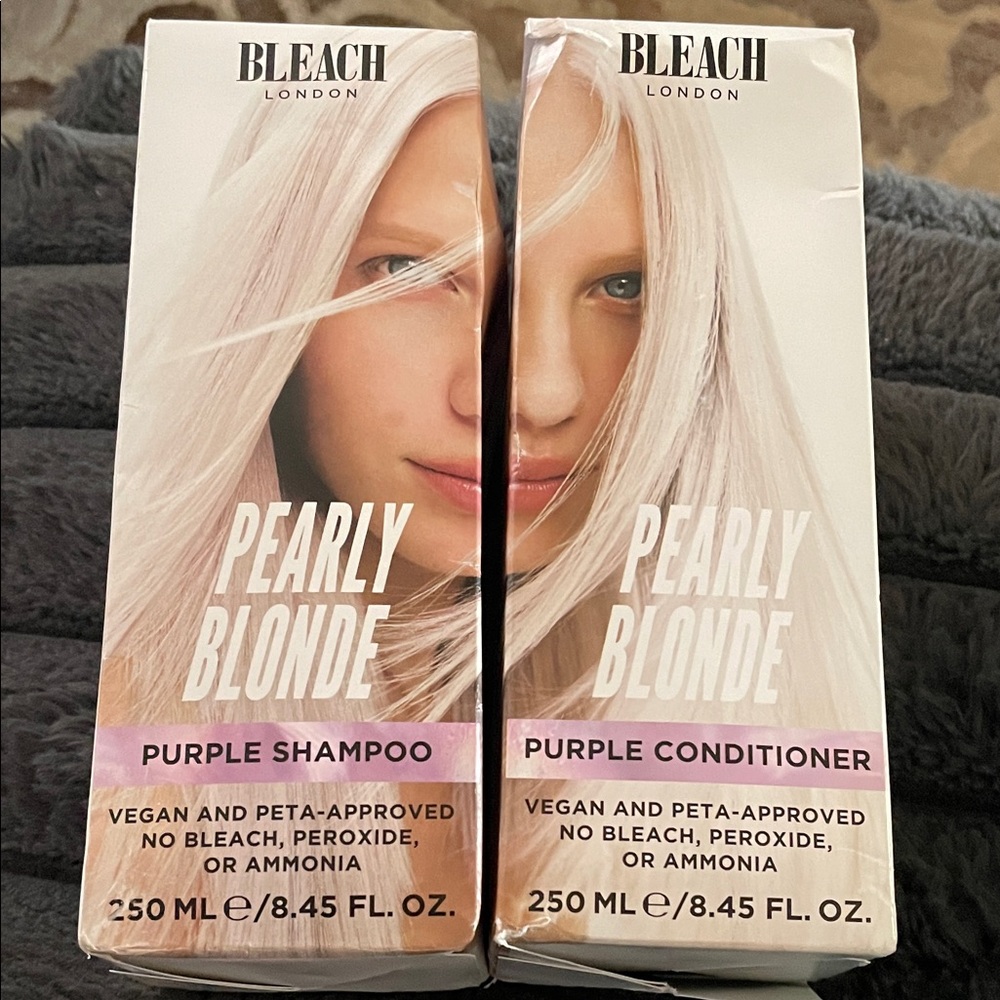 Bleach London Pearly Blonde Purple Shampoo and Purple Conditioner set